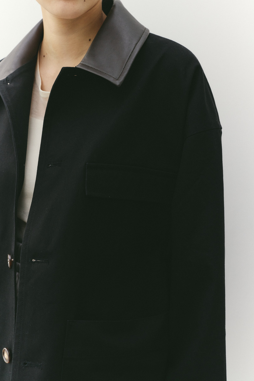 フェイクレザーカラーカバーオール 詳細画像 BLK 8