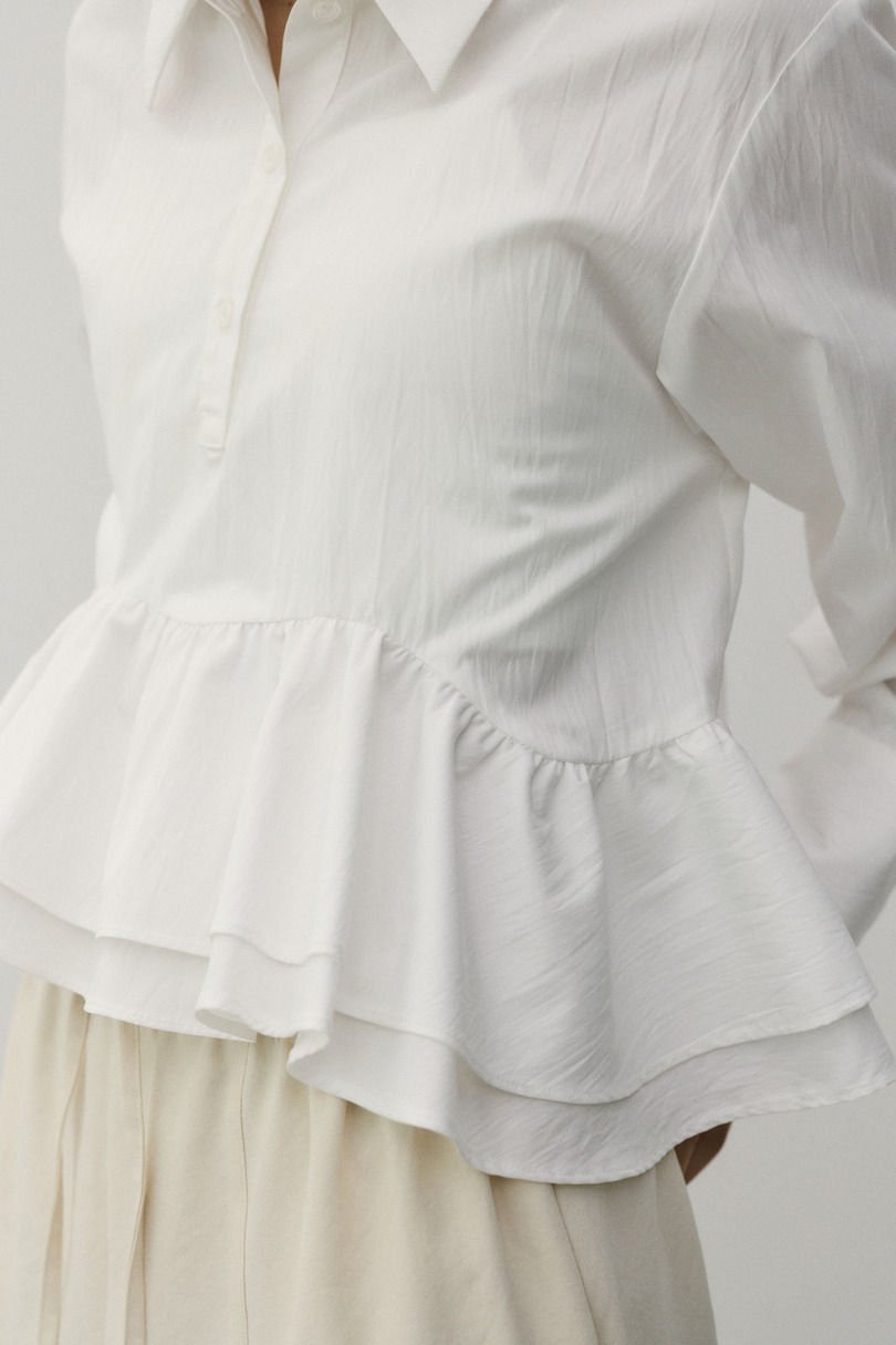 ヘムフリルシャツ 詳細画像 WHT 9