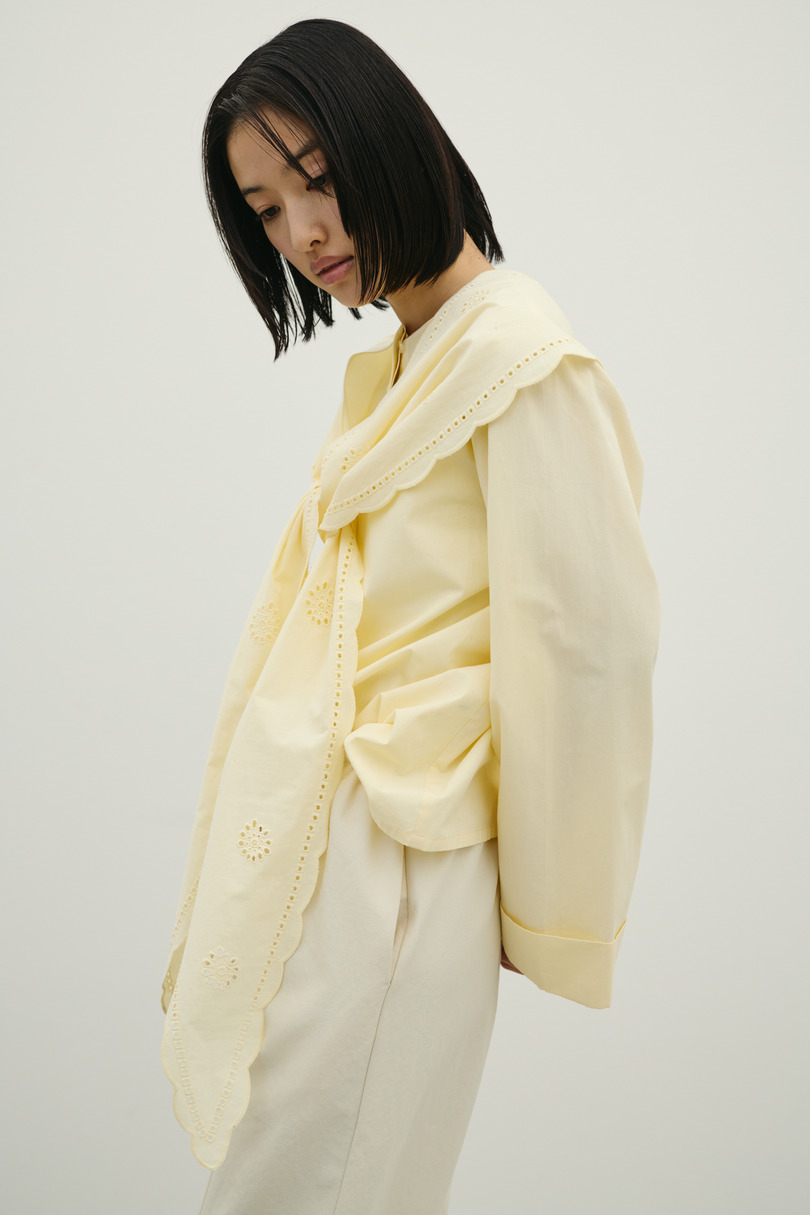 カットワークカラーブラウス 詳細画像 L/YEL 4