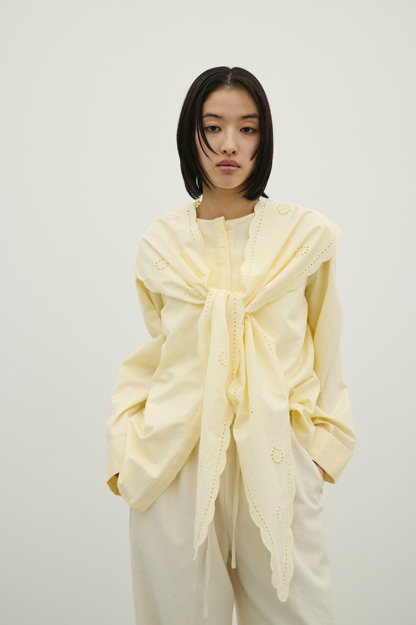 カットワークカラーブラウス 詳細画像 L/YEL 5