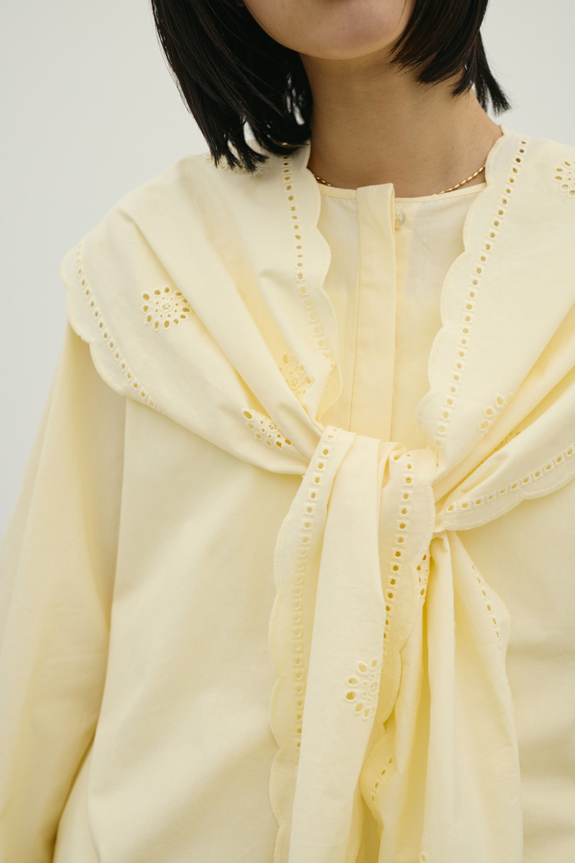 カットワークカラーブラウス 詳細画像 L/YEL 7