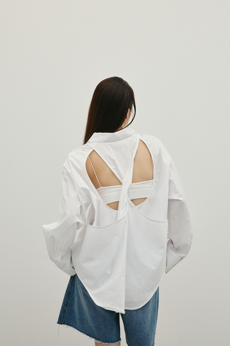 バックオープンデザインシャツ 詳細画像 WHT 2
