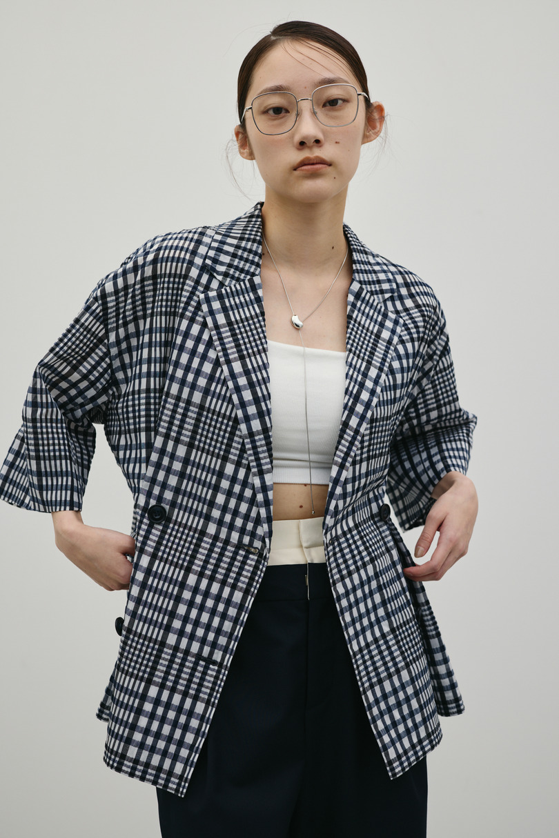 シアーチェックジャケット