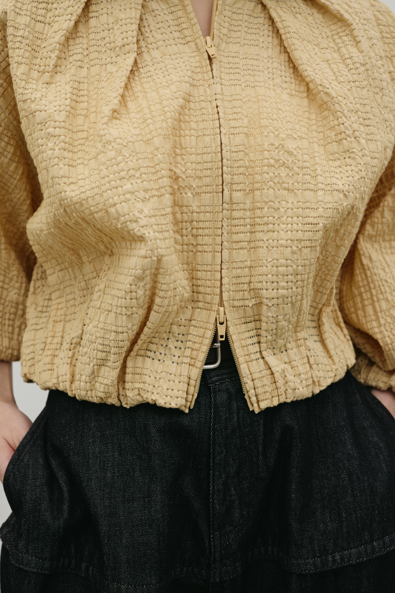 ボリュームスリーブレースブルゾン 詳細画像 YEL 7