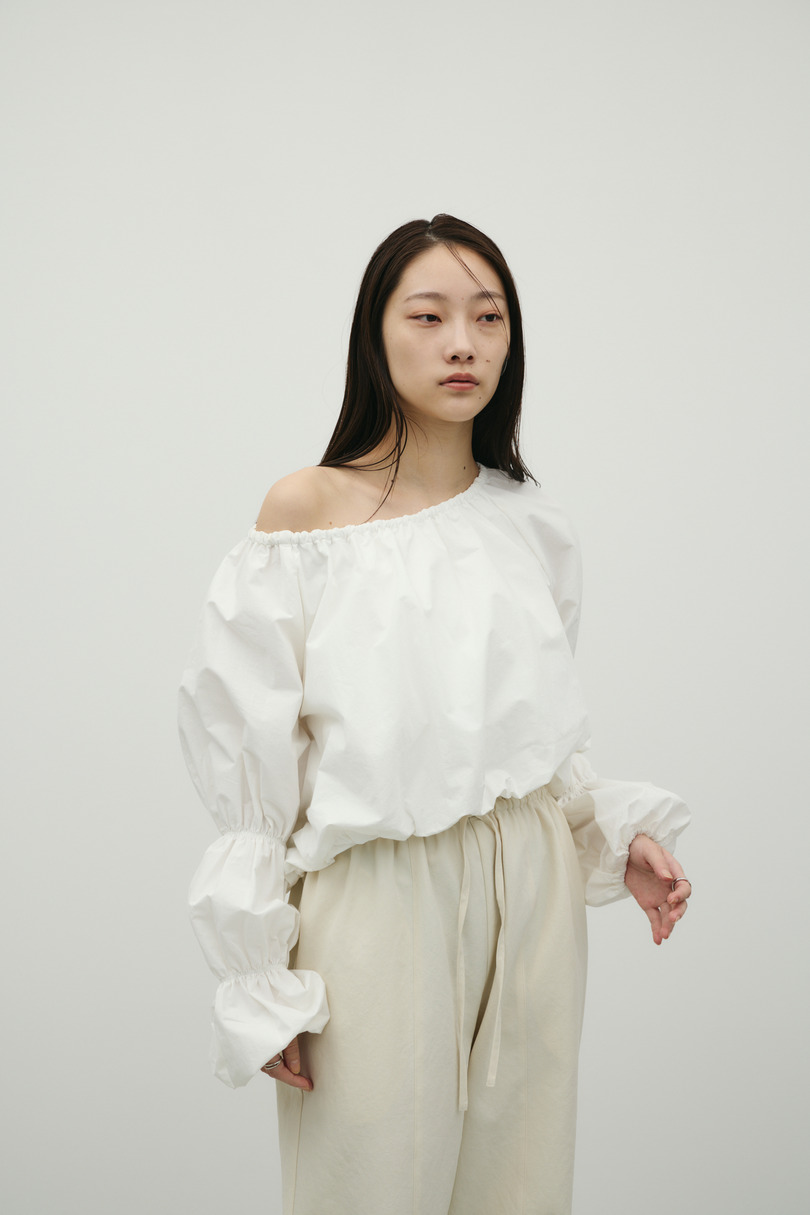 ランタンスリーブオフショルトップ 詳細画像 WHT 3