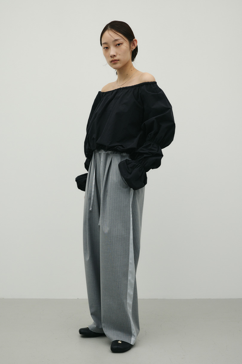 ランタンスリーブオフショルトップ 詳細画像 BLK 2