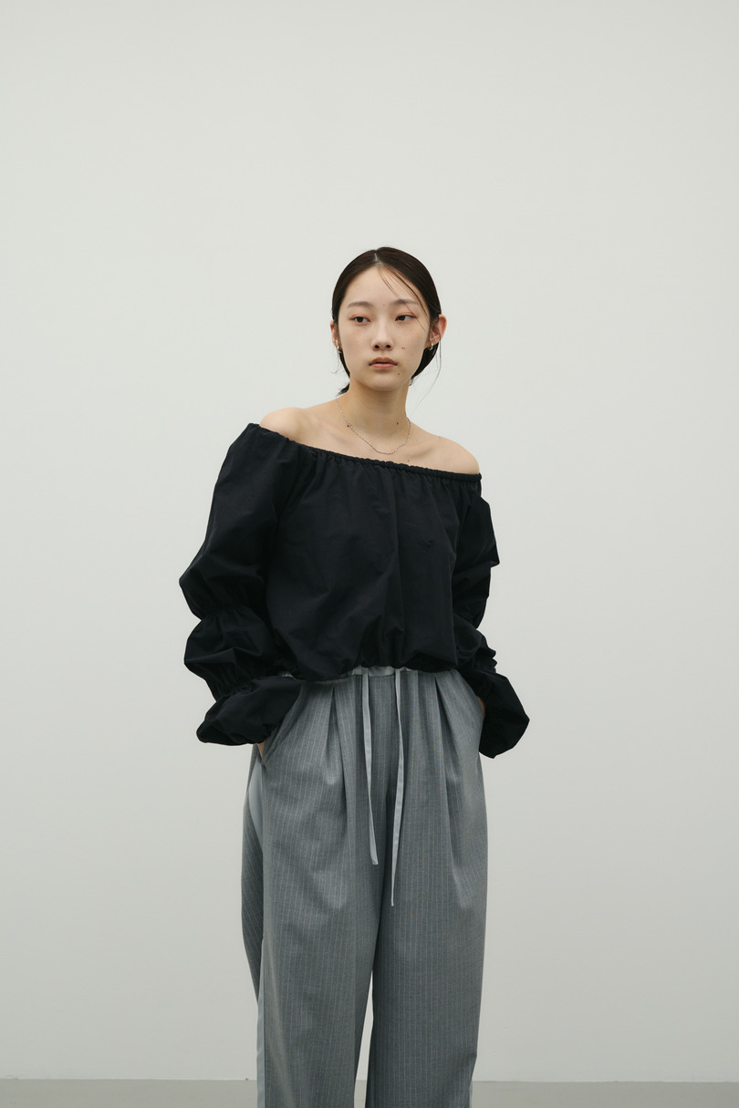 ランタンスリーブオフショルトップ 詳細画像 BLK 3