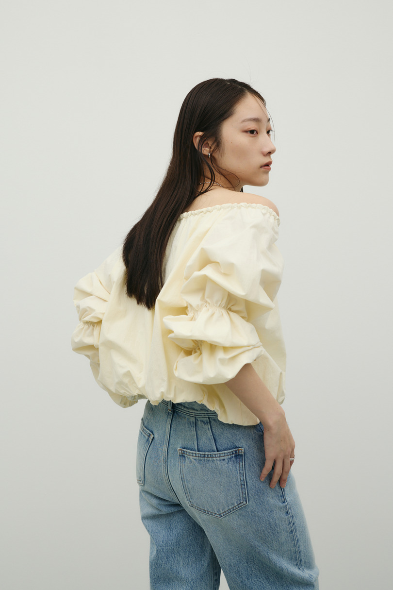 ランタンスリーブオフショルトップ 詳細画像 YEL 4