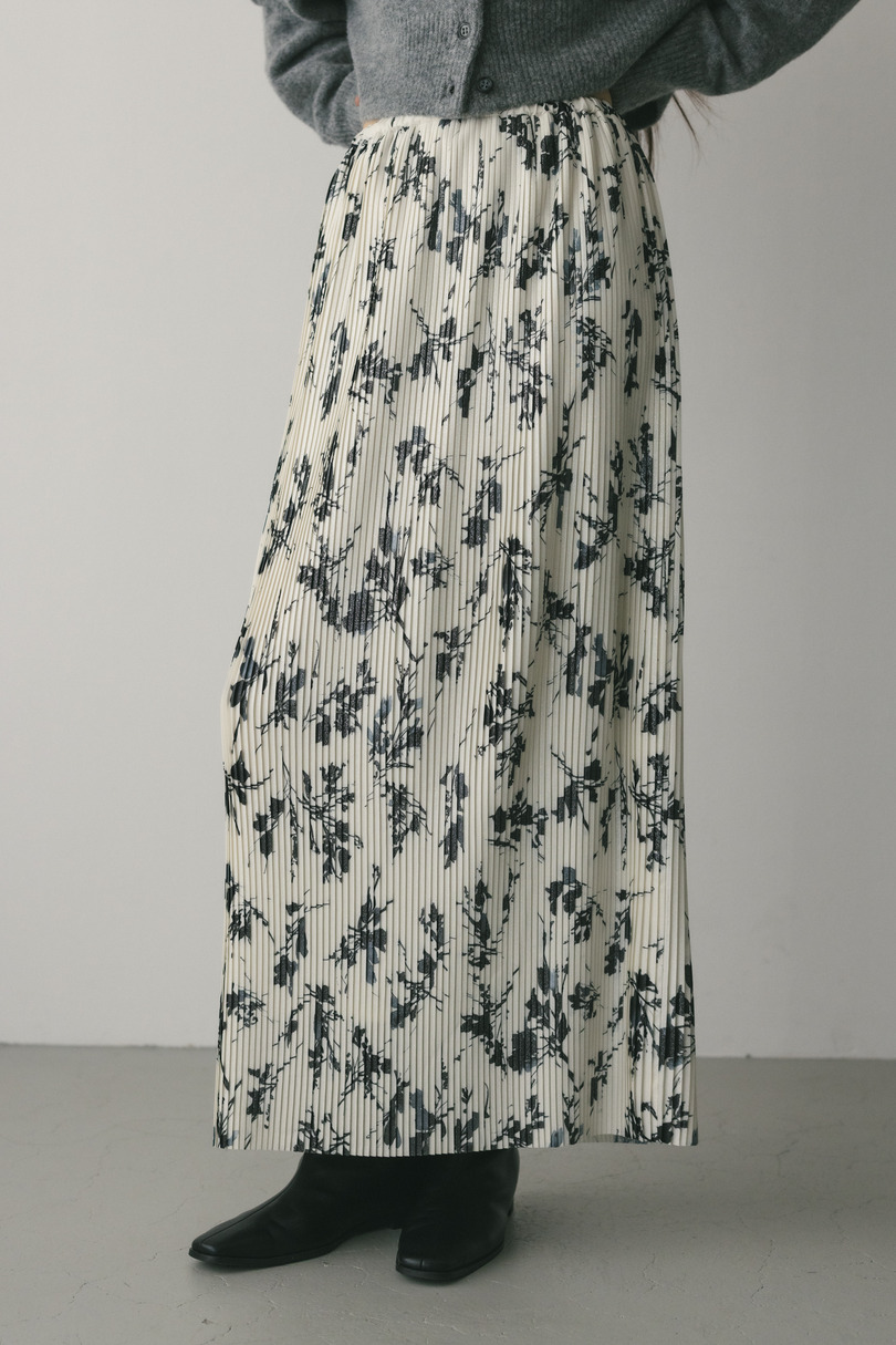フラワープリントプリーツスカート 詳細画像 WHT 2