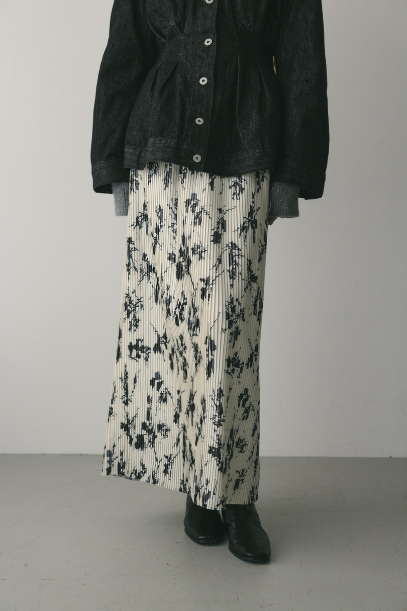 フラワープリントプリーツスカート 詳細画像 WHT 4