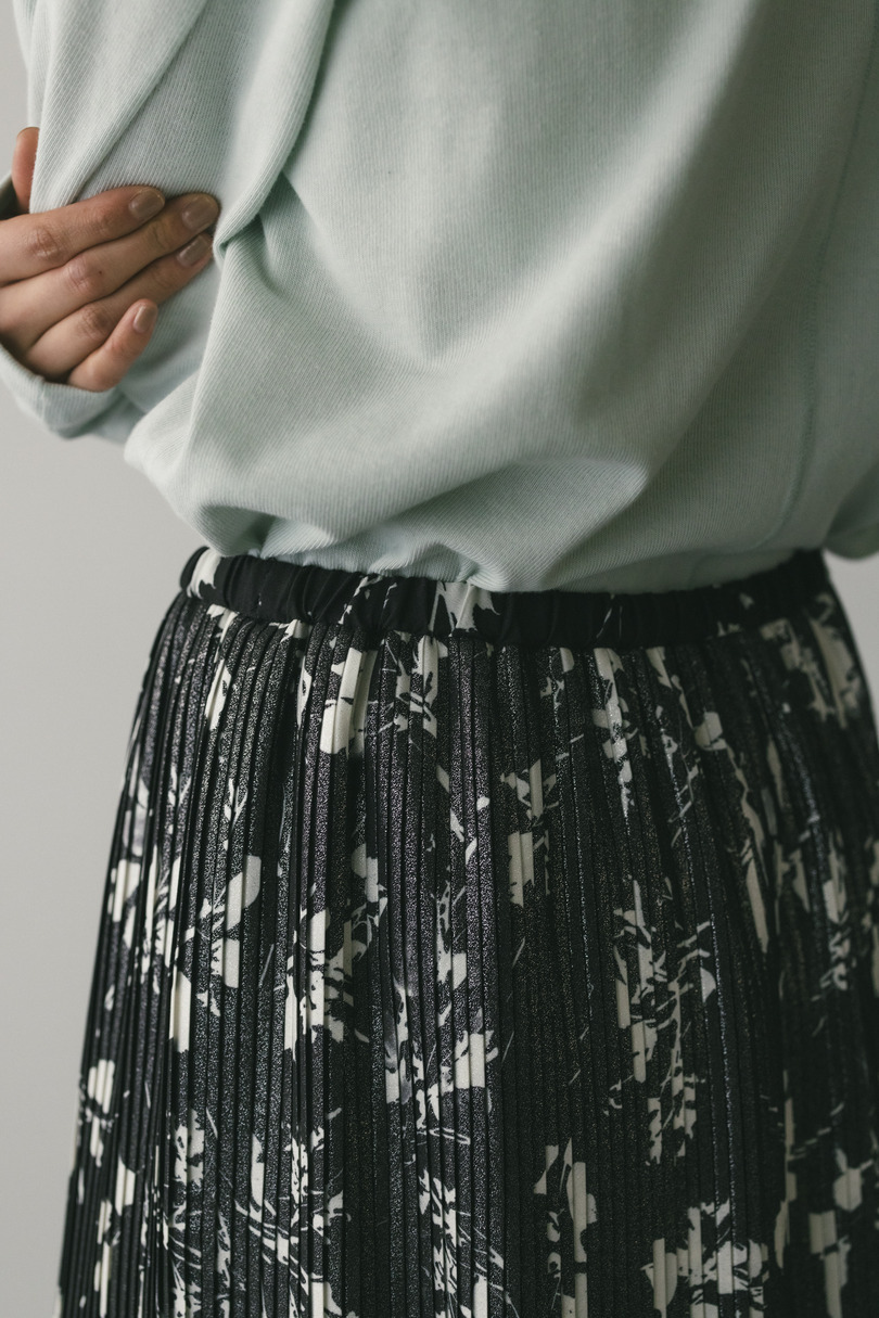 フラワープリントプリーツスカート 詳細画像 BLK 7