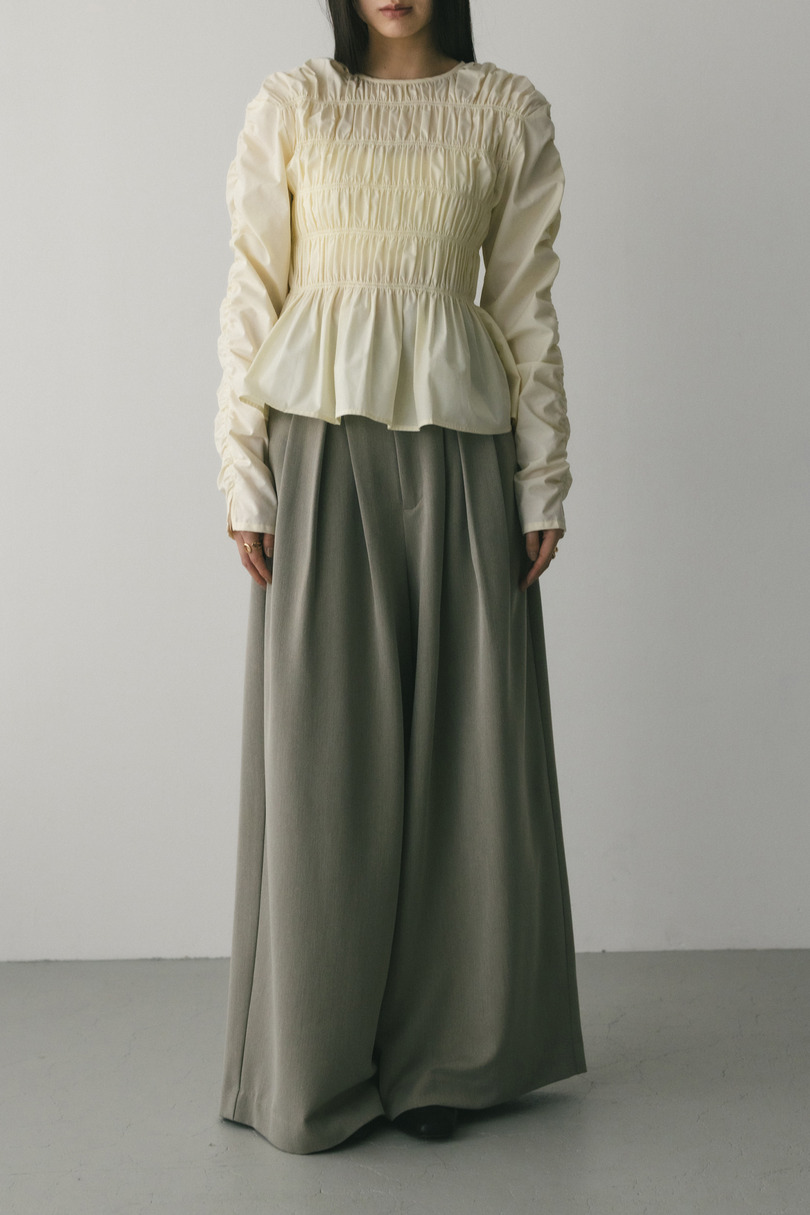 ハイウエストタックワイドパンツ 詳細画像 L/BEG 2