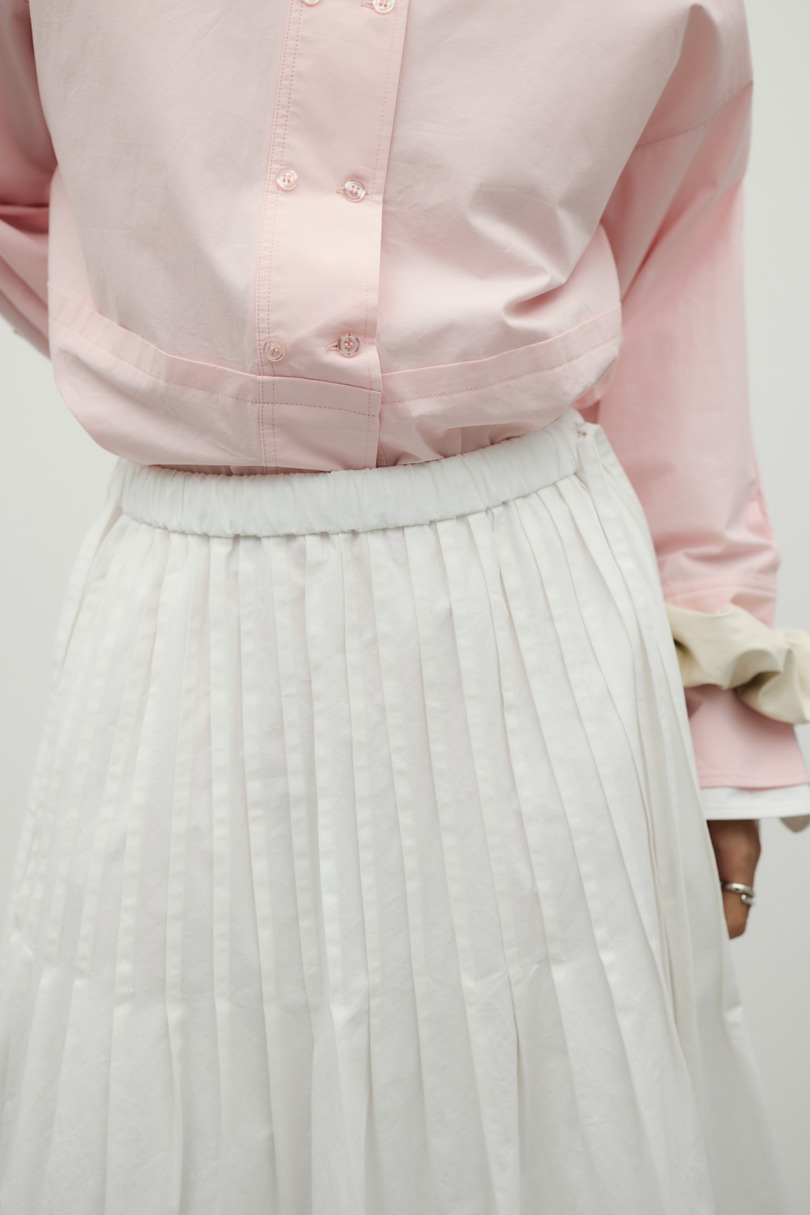 タックプリーツフレアスカート 詳細画像 WHT 8