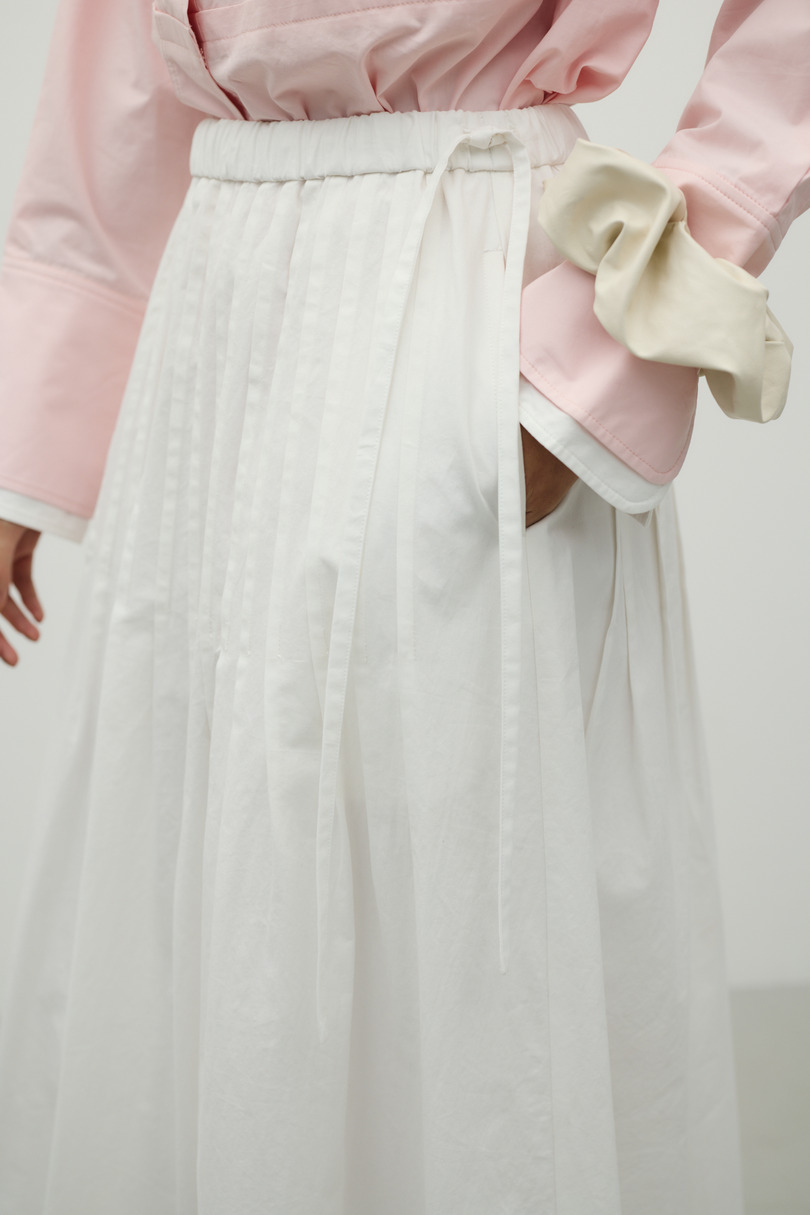 タックプリーツフレアスカート 詳細画像 WHT 9