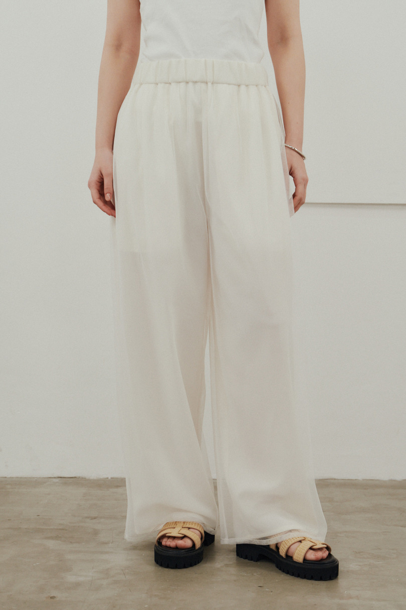 シアーレイヤードリラックスパンツ 詳細画像 WHT 6