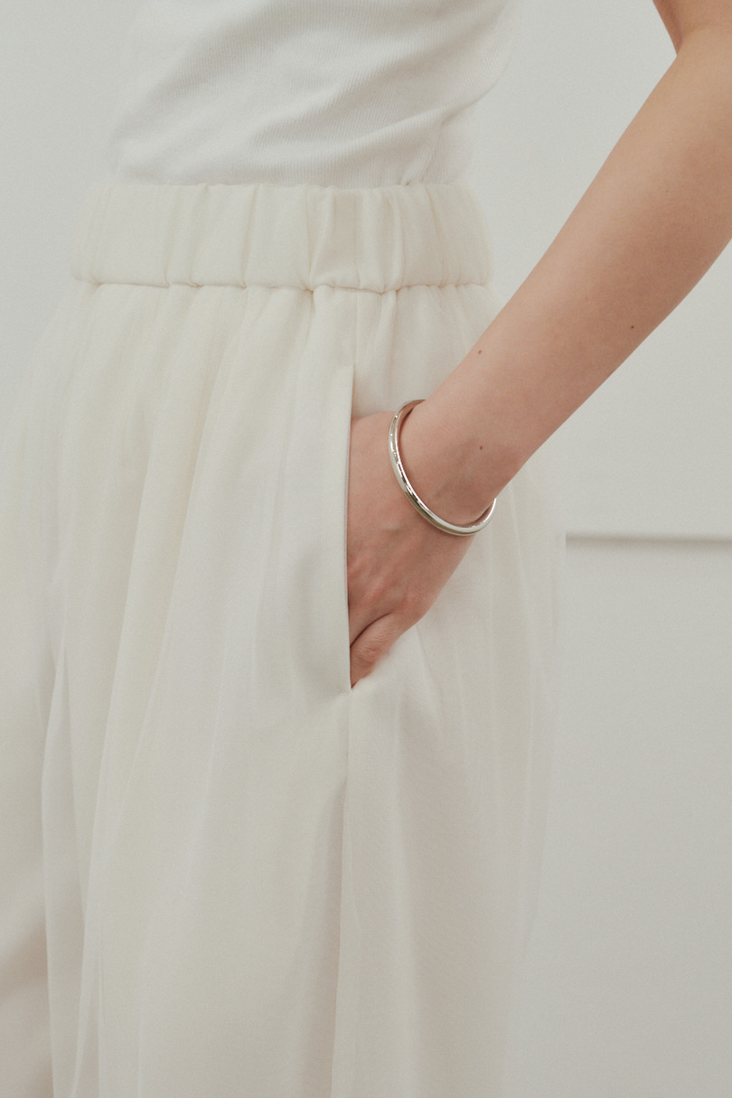 シアーレイヤードリラックスパンツ 詳細画像 WHT 9