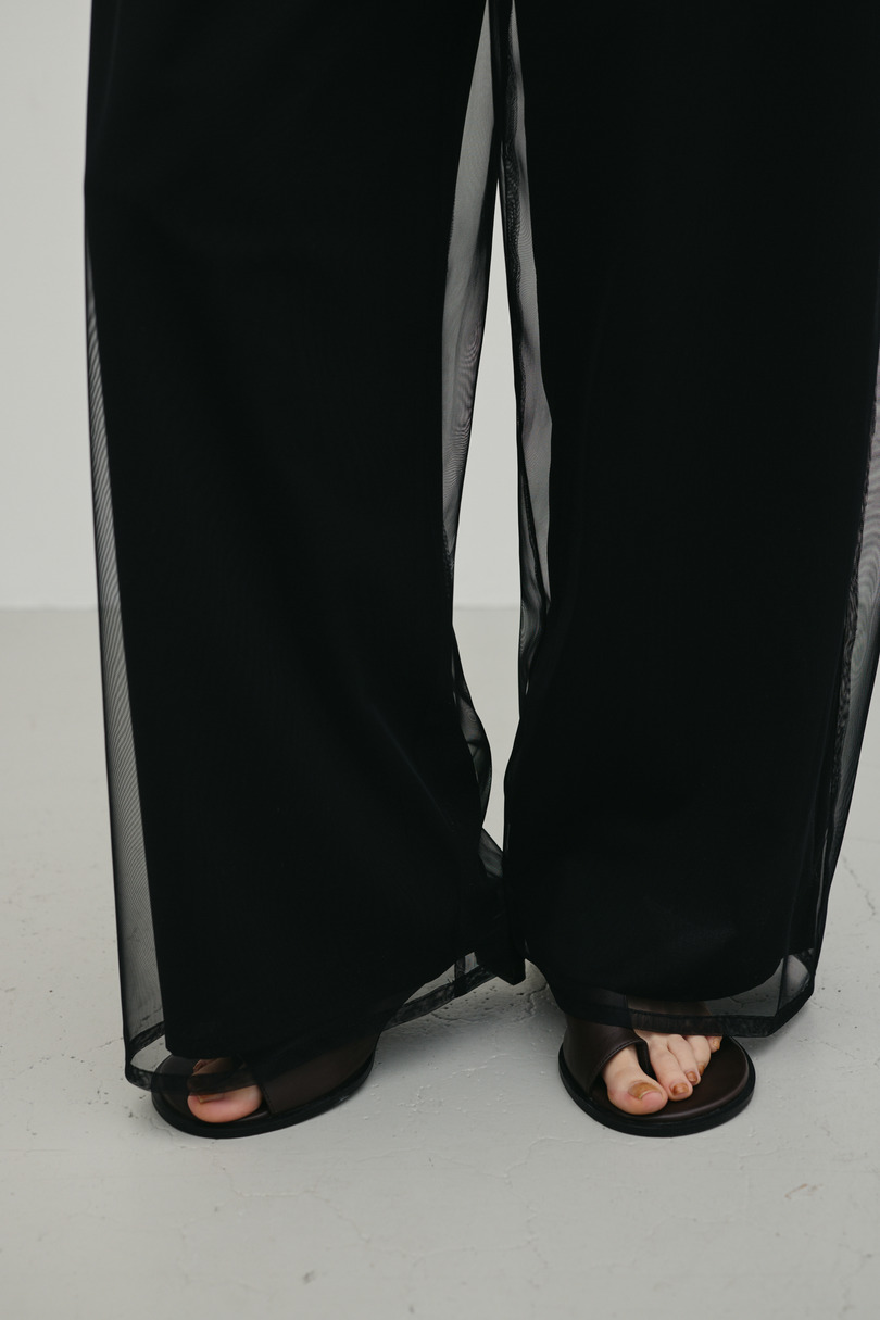 シアーレイヤードリラックスパンツ 詳細画像 BLK 9