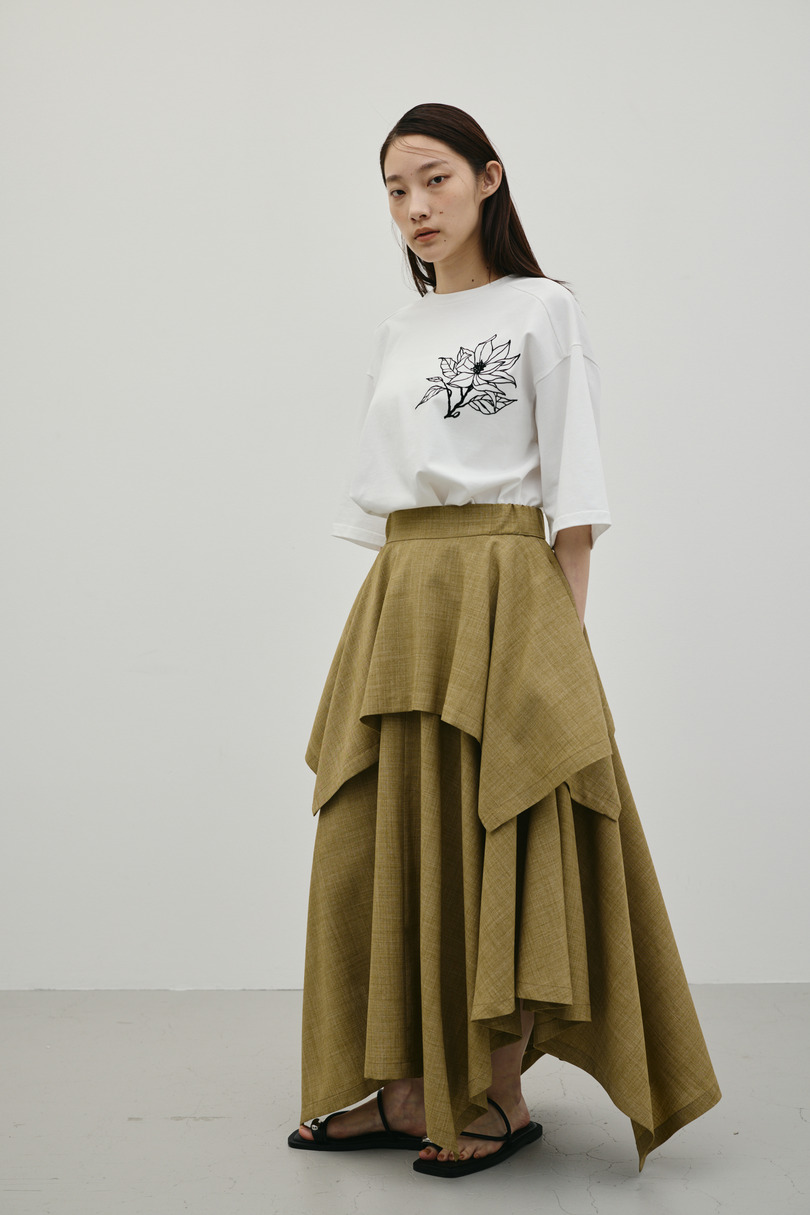 レイヤードフレアスカート