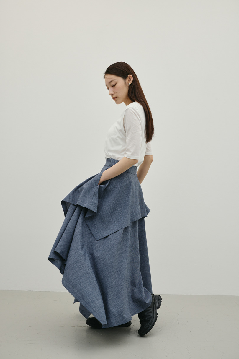 レイヤードフレアスカート 詳細画像 GRY 4
