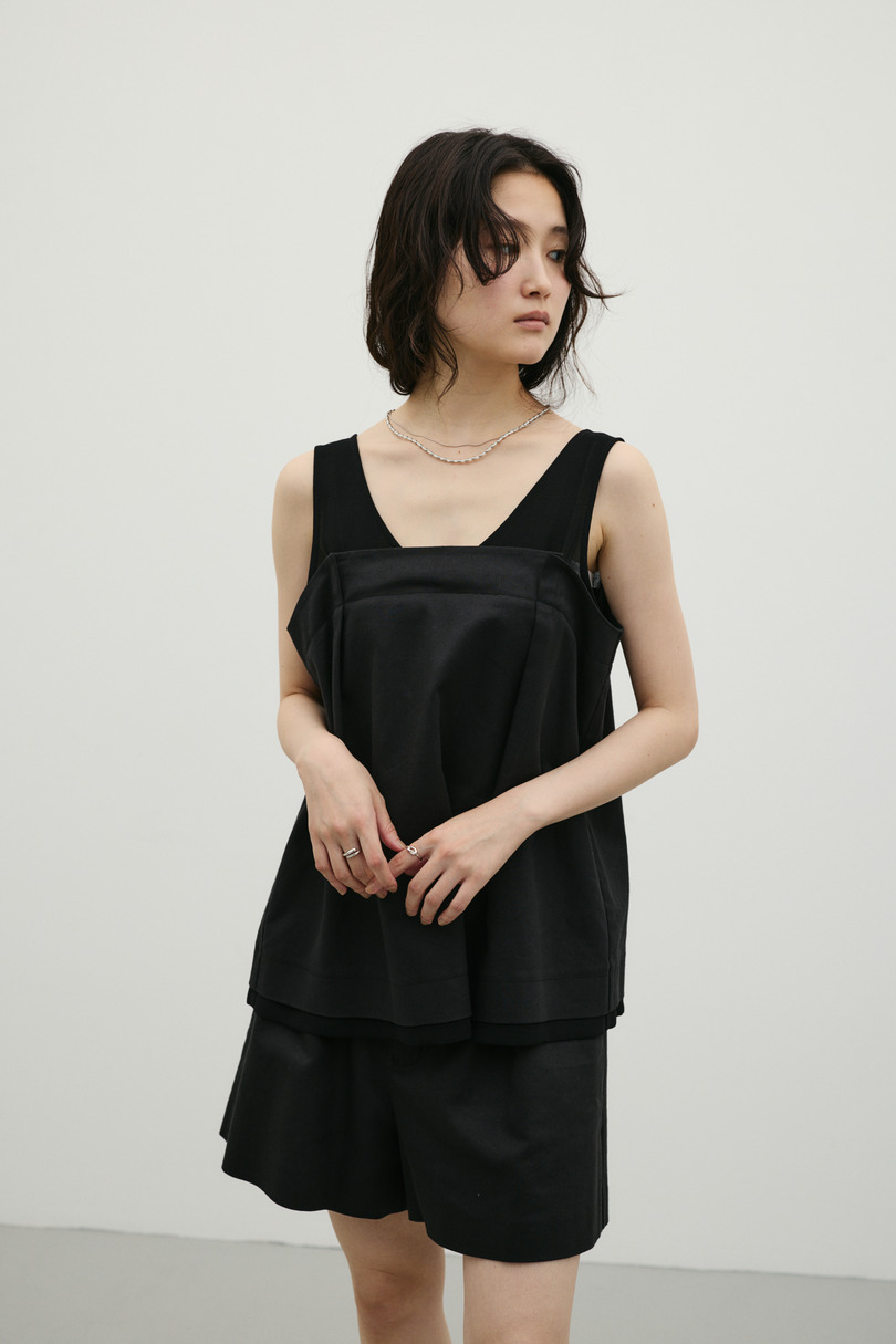 リネンミックスフレアショートパンツ 詳細画像 BLK 7