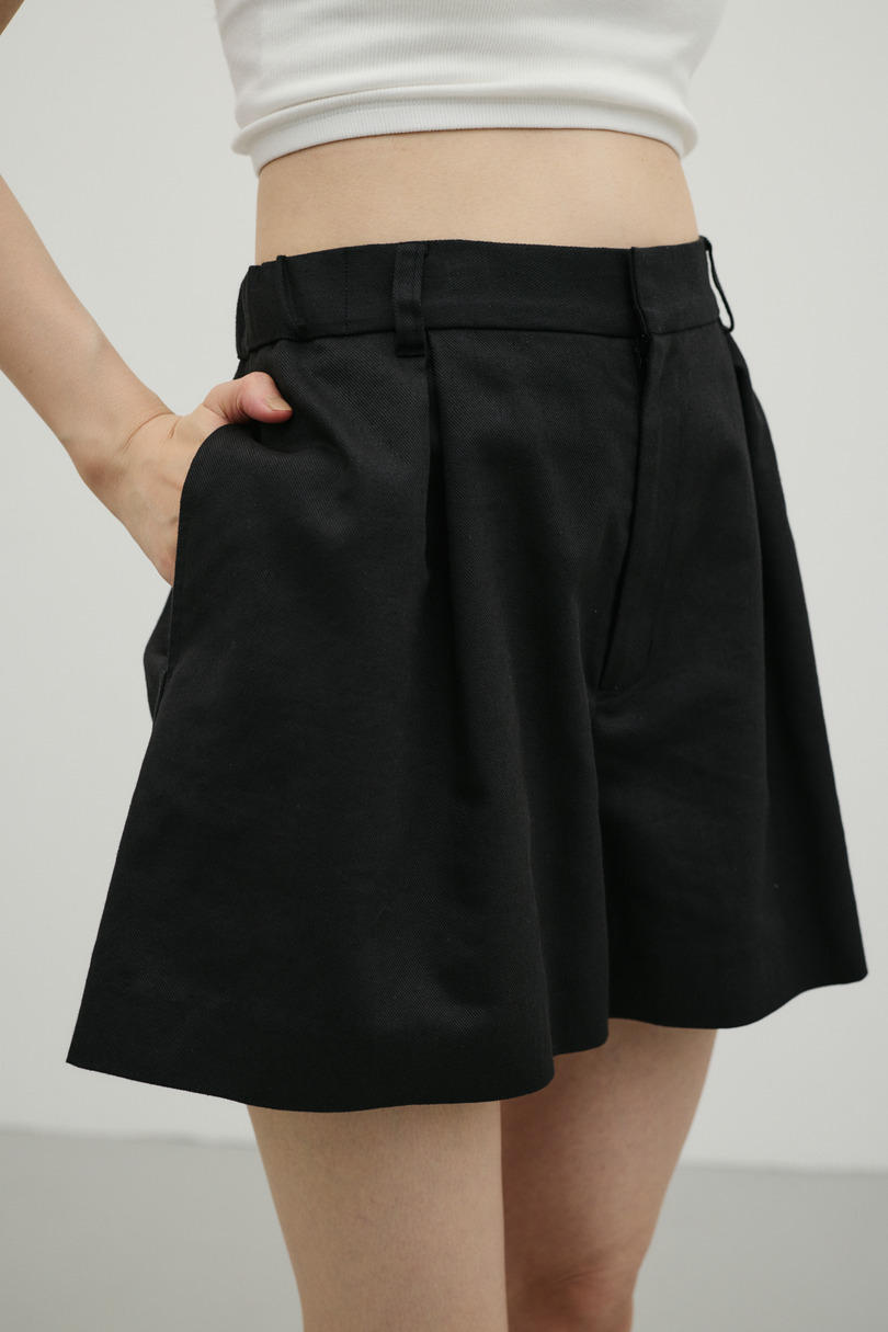 リネンミックスフレアショートパンツ 詳細画像 BLK 8