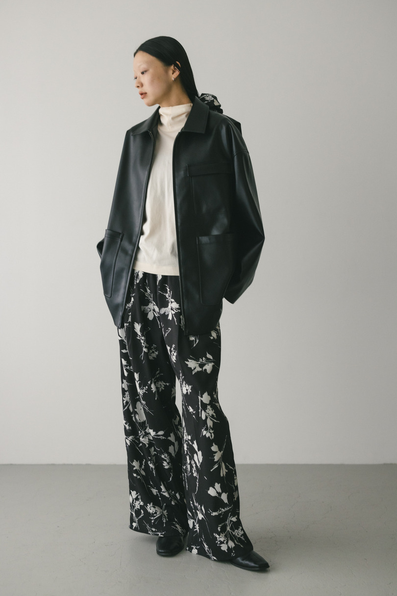 フラワープリントリラックスパンツ 詳細画像 BLK 2
