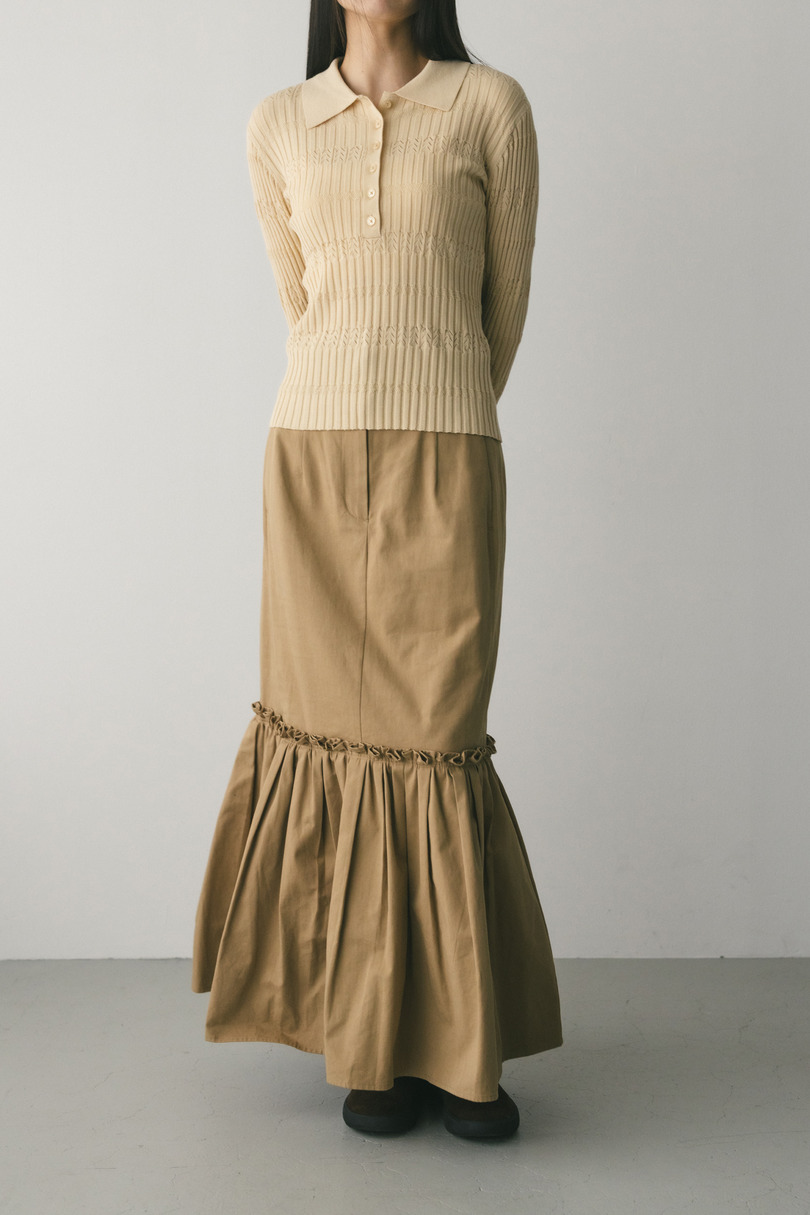 ヘムギャザーチノスカート 詳細画像 BEG 3