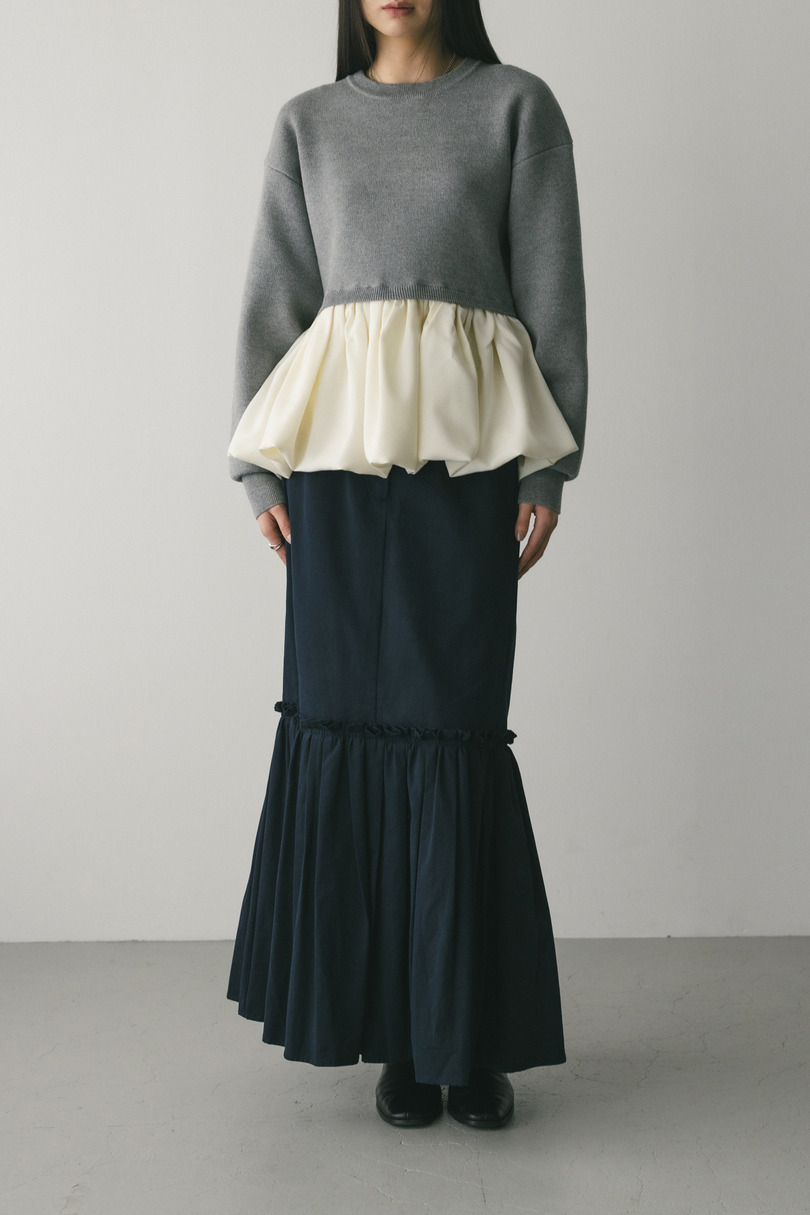 ヘムギャザーチノスカート 詳細画像 NVY 2
