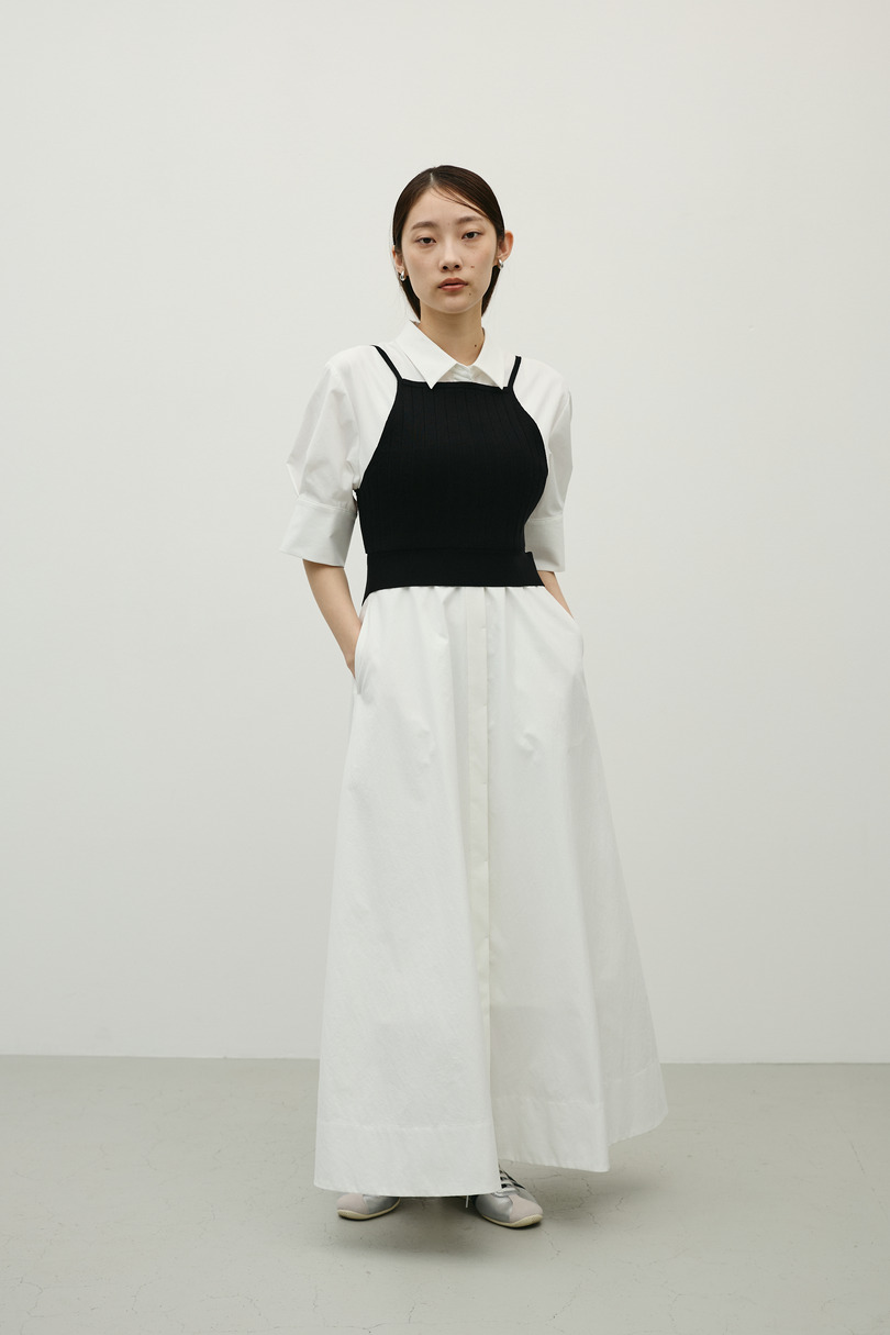 フレアマキシシャツワンピース