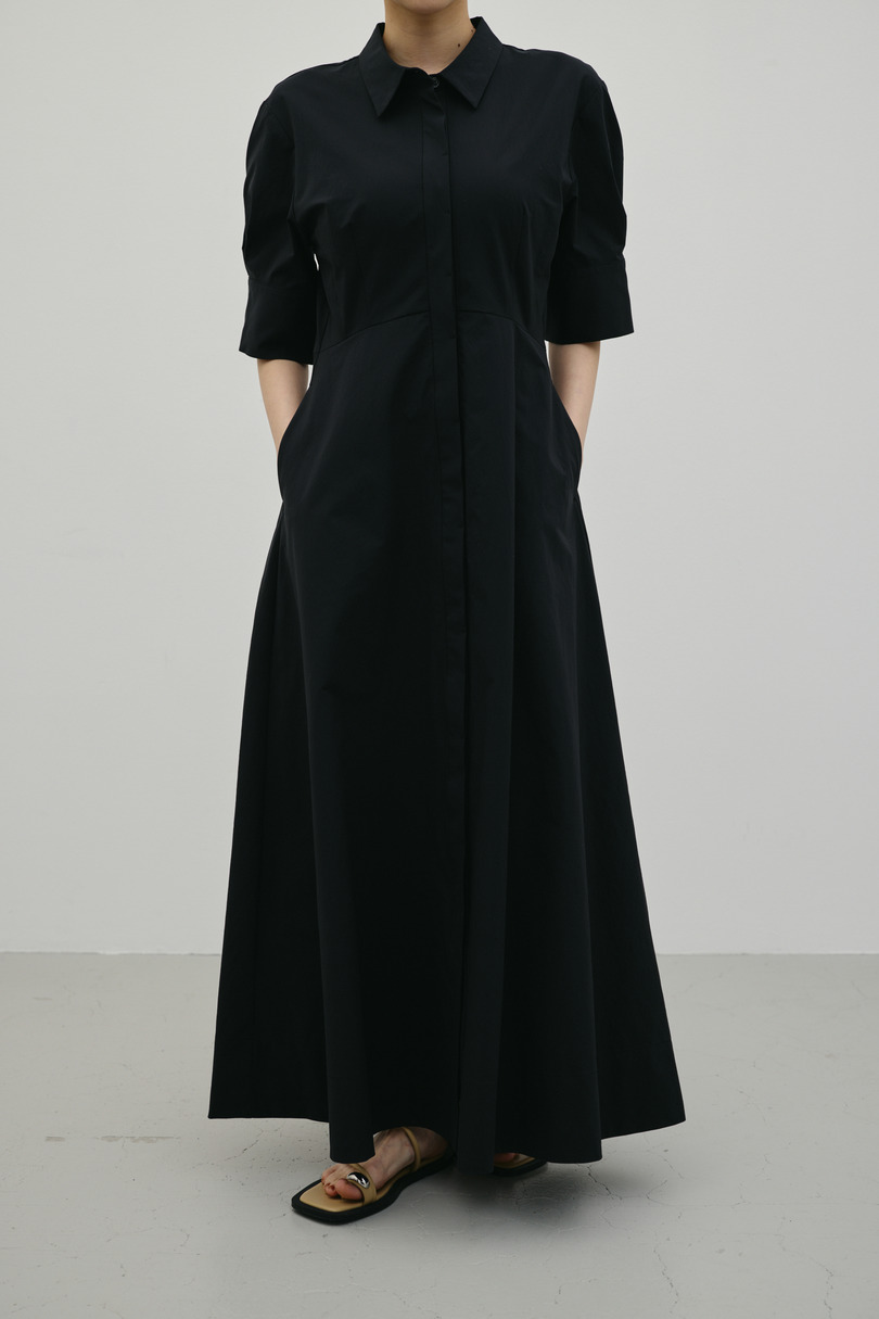 フレアマキシシャツワンピース