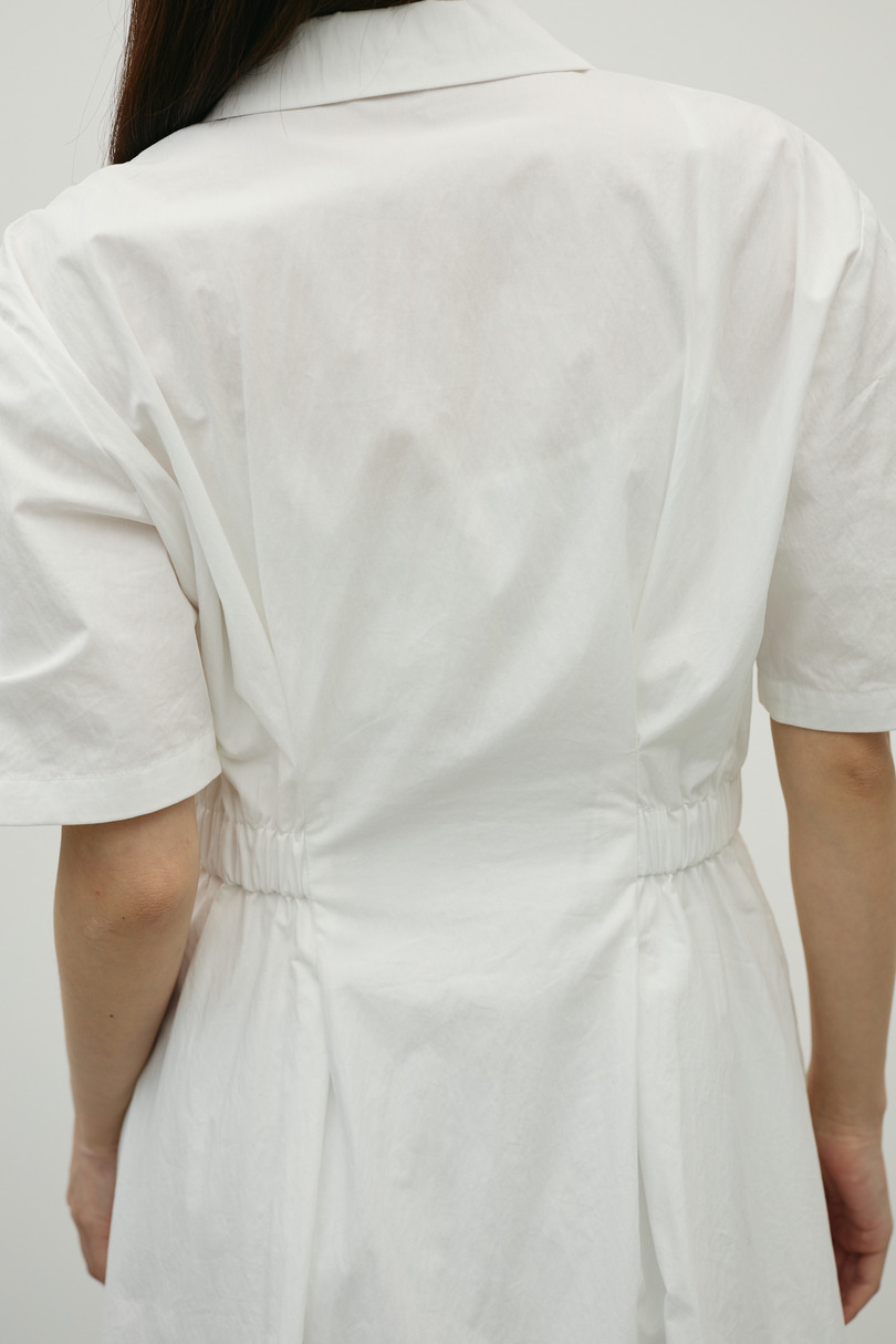 ウエストギャザーシャツワンピース 詳細画像 WHT 10