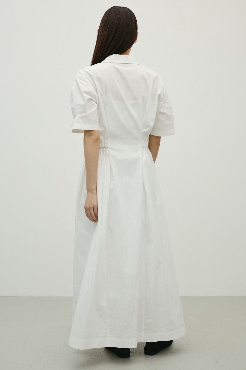 ウエストギャザーシャツワンピース 詳細画像 WHT 4