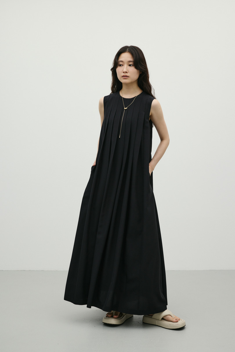 ワイドプリーツワンピース 詳細画像 BLK 2