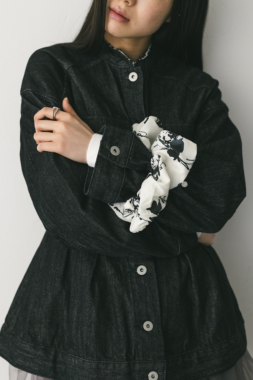 フラワープリントシュシュ 詳細画像 WHT 5