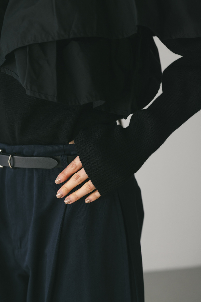 アシンメトリーフリルニットトップ 詳細画像 BLK 6