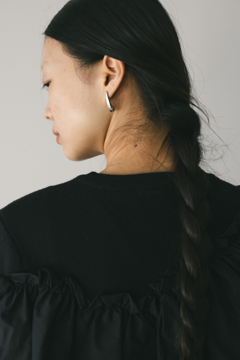 アシンメトリーフリルニットトップ 詳細画像 BLK 7