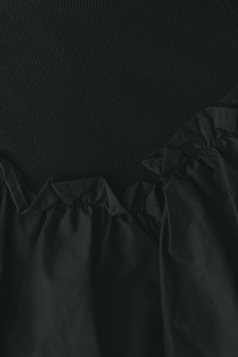 アシンメトリーフリルニットトップ 詳細画像 BLK 8