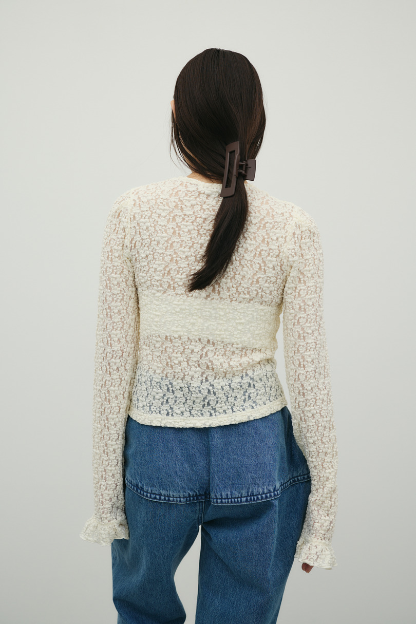 タックショルダーレースカーデ 詳細画像 IVOY 10