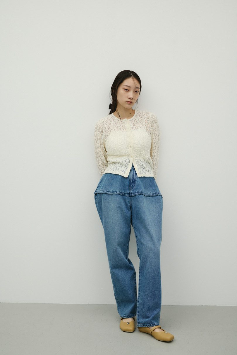 タックショルダーレースカーデ 詳細画像 IVOY 2