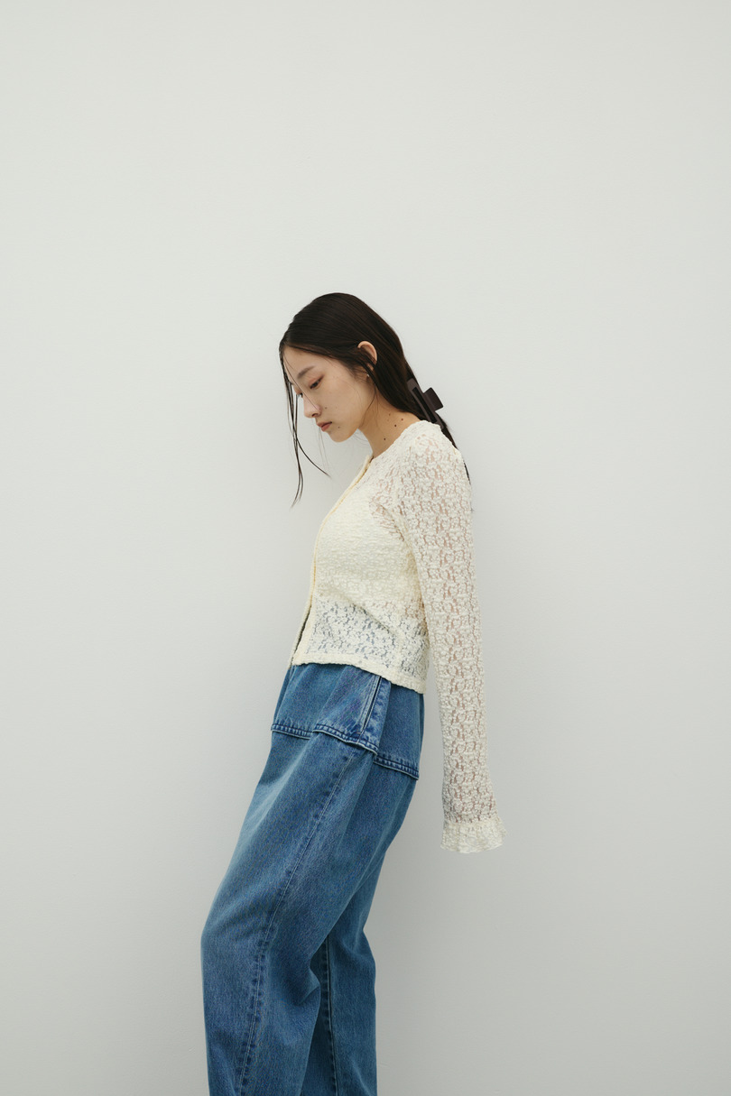 タックショルダーレースカーデ 詳細画像 IVOY 3