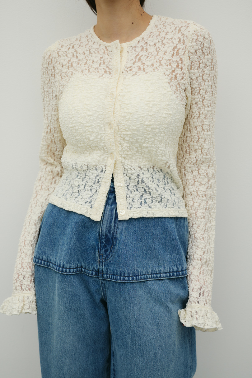 タックショルダーレースカーデ 詳細画像 IVOY 6