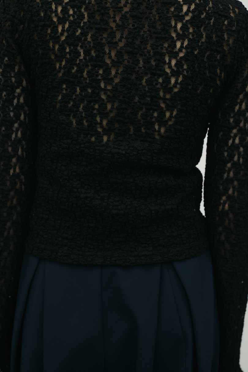 タックショルダーレースカーデ 詳細画像 BLK 11