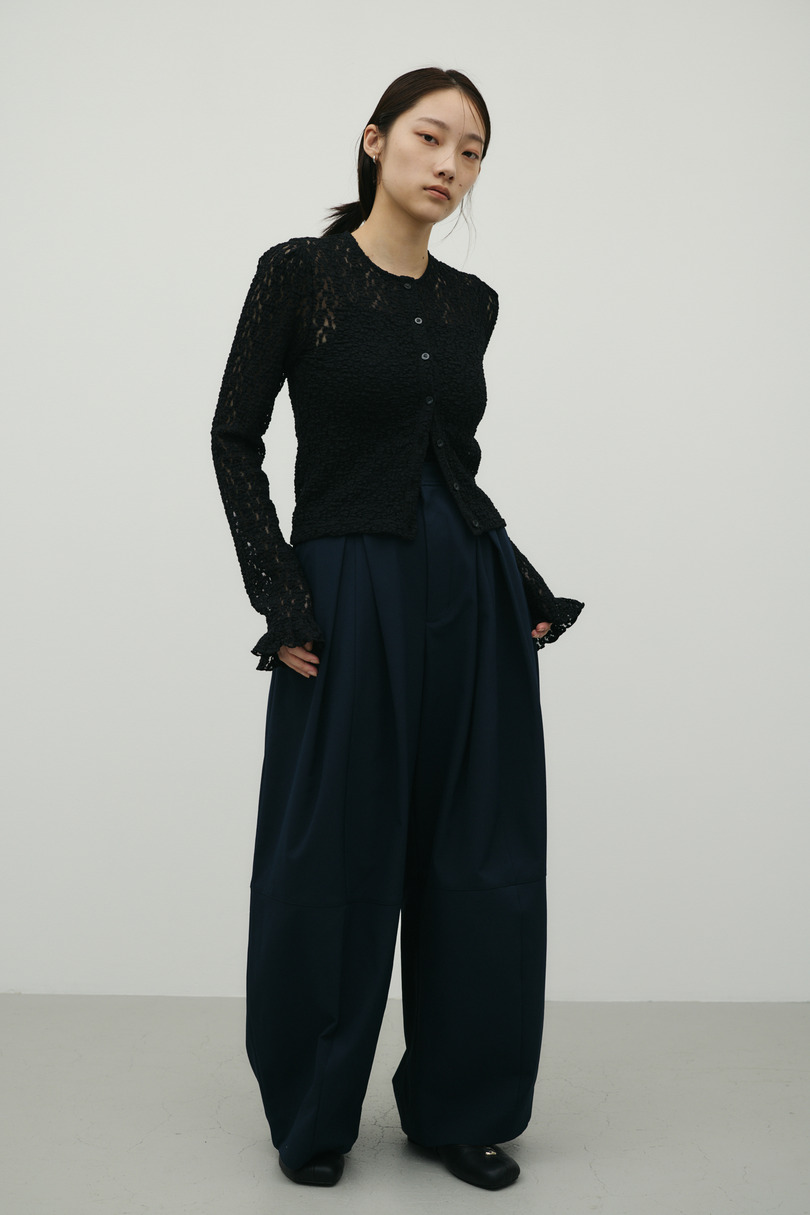 タックショルダーレースカーデ 詳細画像 BLK 3