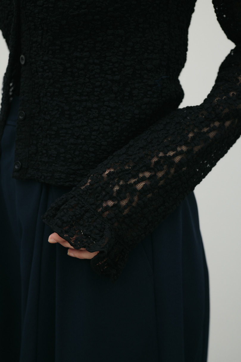 タックショルダーレースカーデ 詳細画像 BLK 8