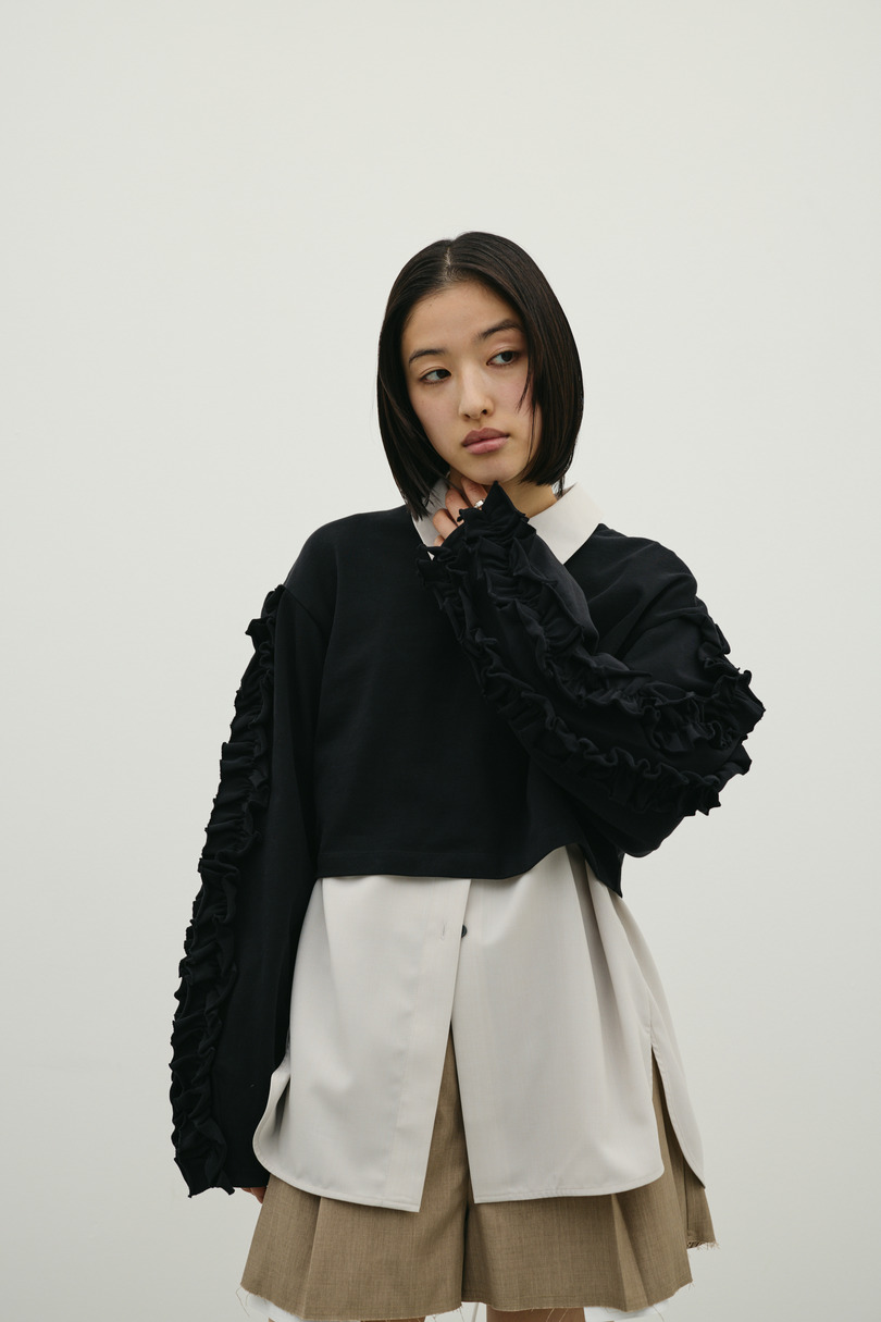 フリルスリーブカットトップ 詳細画像 BLK 3