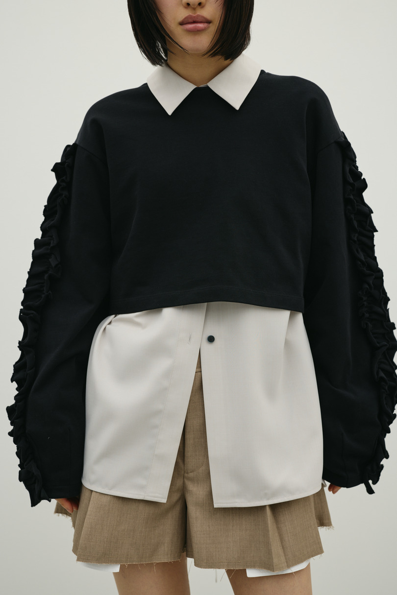 フリルスリーブカットトップ 詳細画像 BLK 5