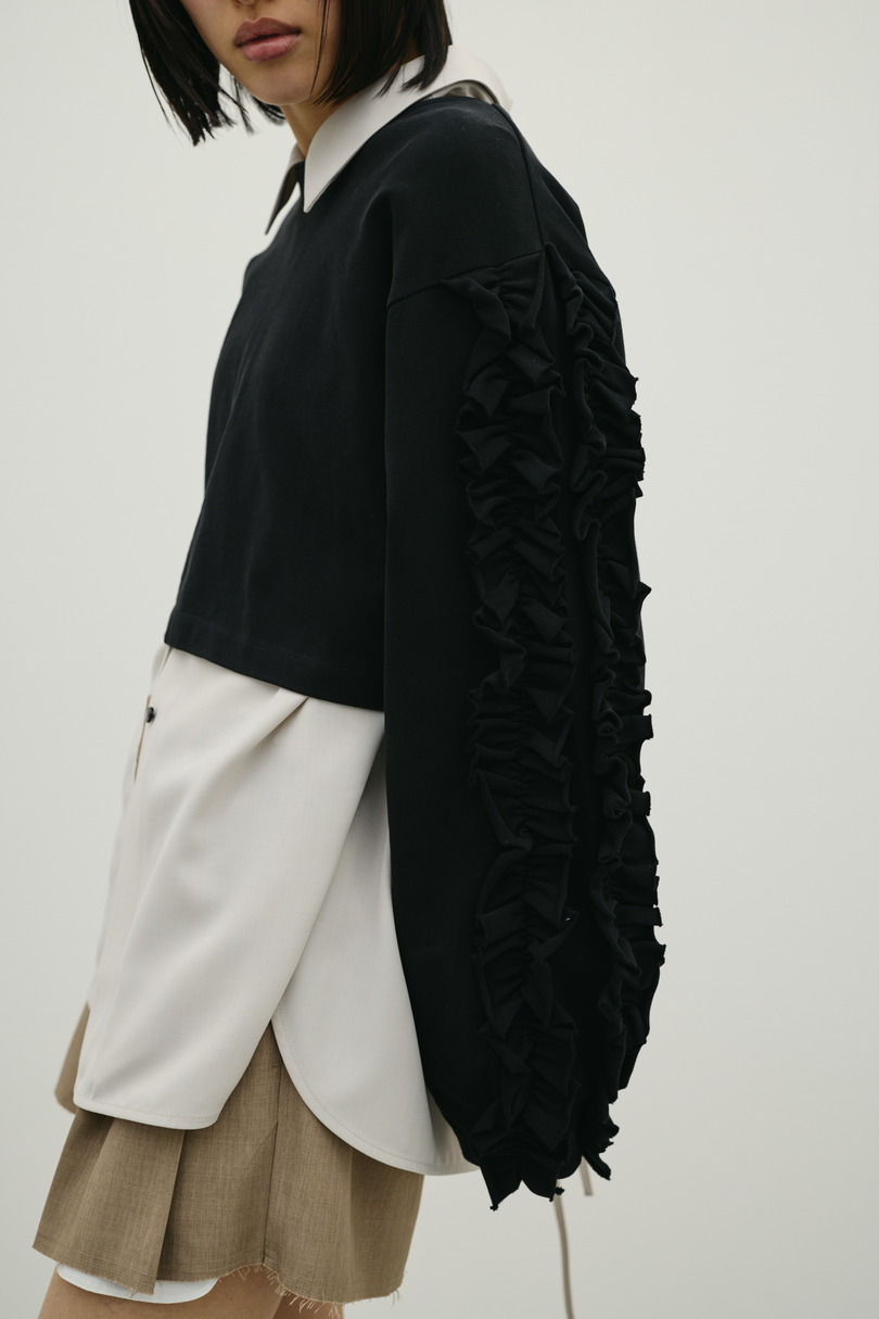 フリルスリーブカットトップ 詳細画像 BLK 6