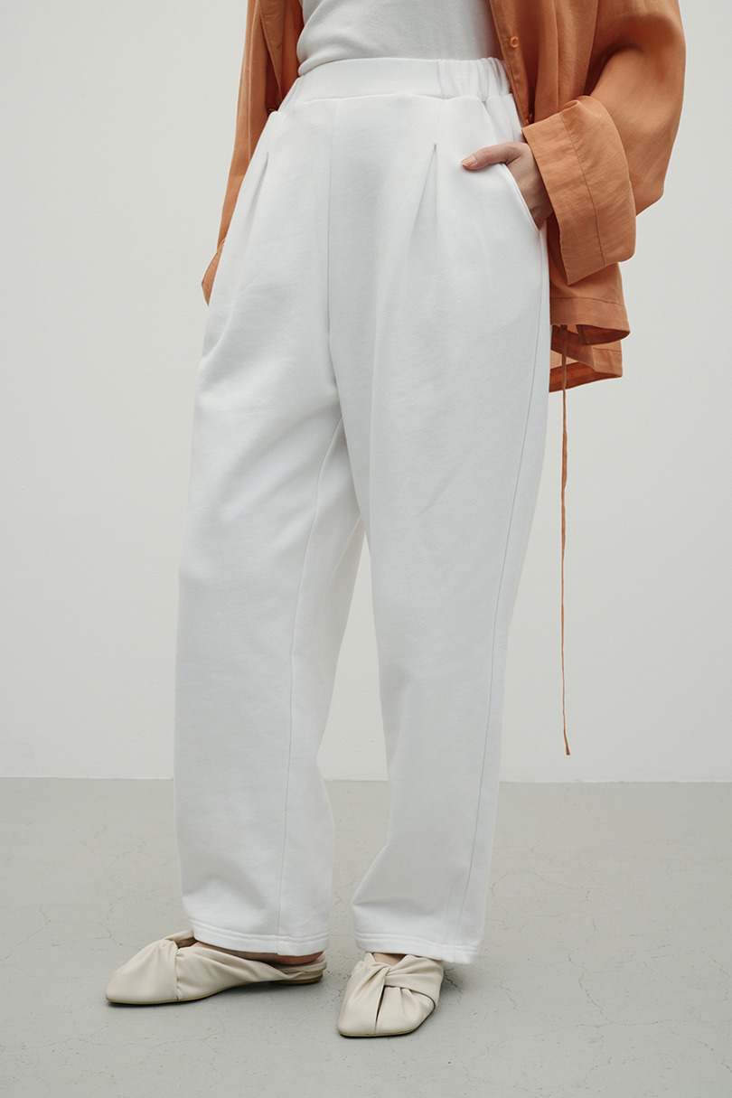 タックバレルスウェットパンツ 詳細画像 WHT 2