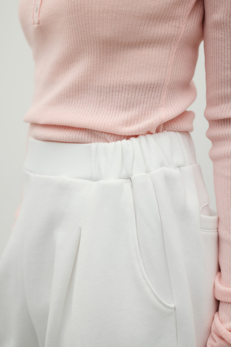 タックバレルスウェットパンツ 詳細画像 WHT 7