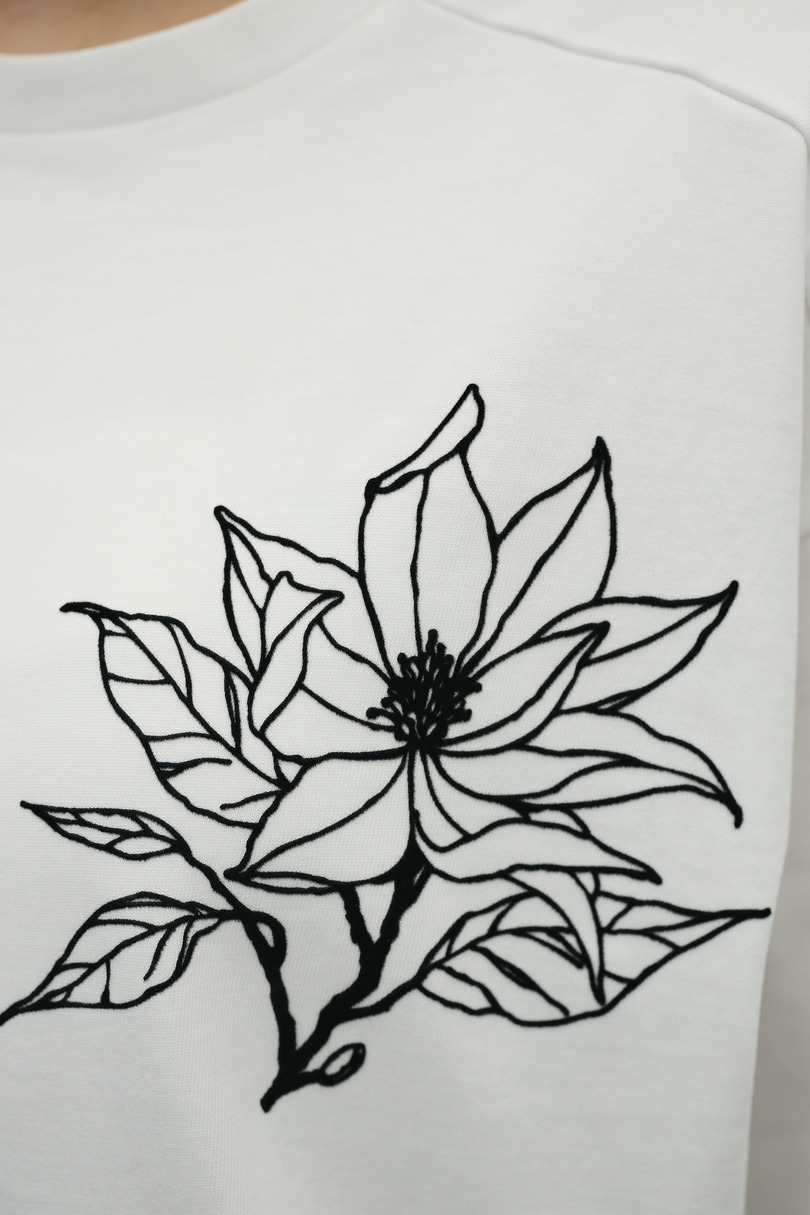 フロッキープリントフラワーT 詳細画像 WHT 12